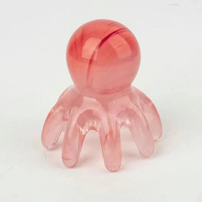 Resin Octopus Massage Comb Head Meridian Scraping Scalp Massage Brush Acupuncture Gua Sha Massage Comb Fatigue Relief Massage